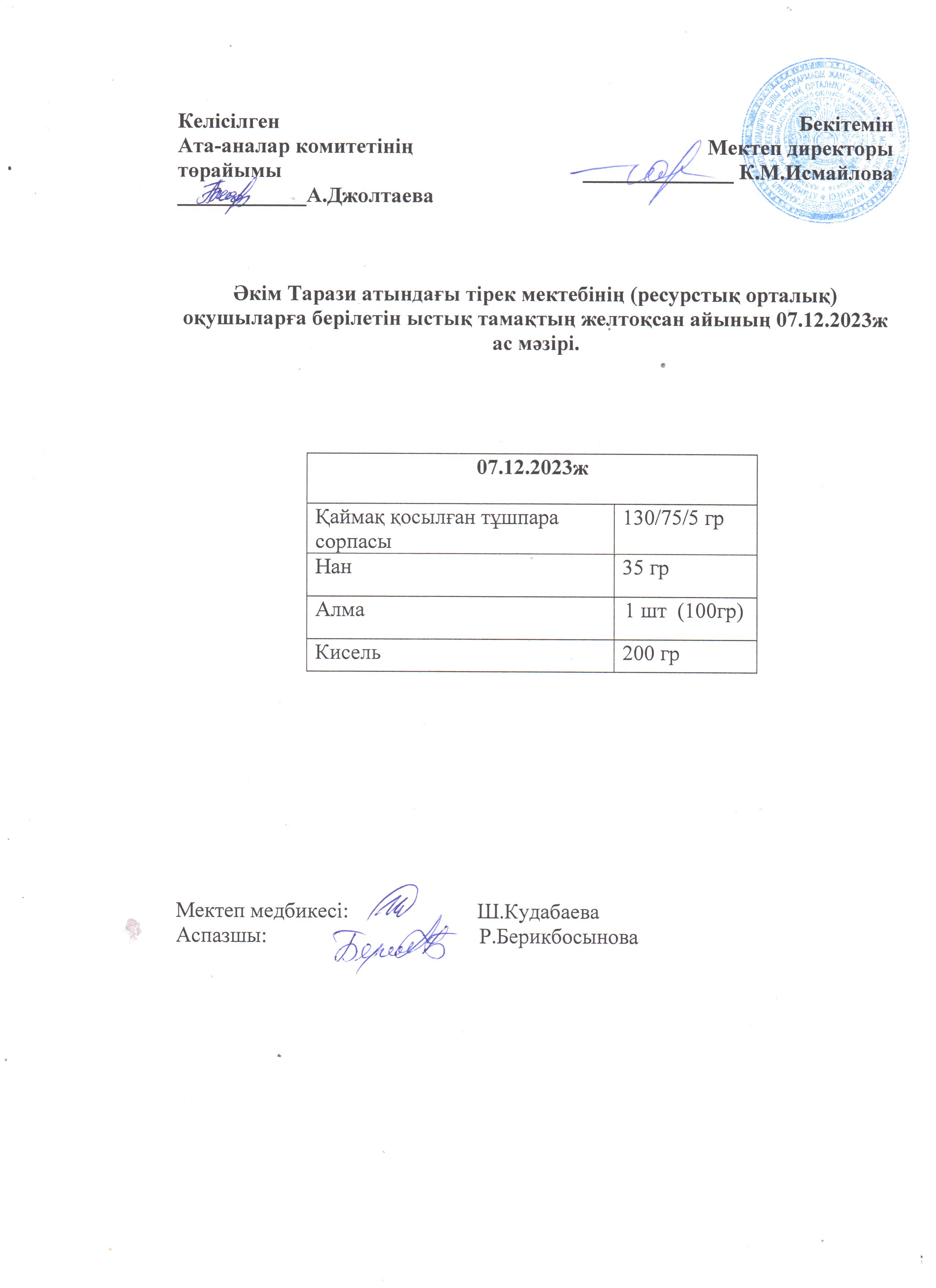 Ас мәзірі 07.12.2023ж