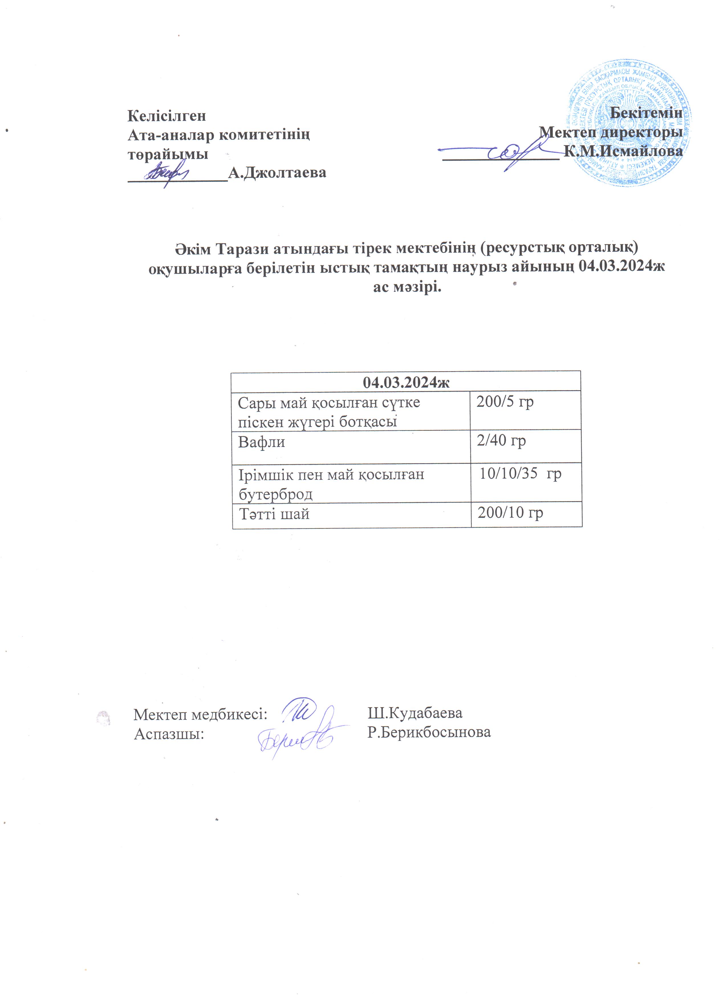 Ас мәзірі 04.03.2024ж
