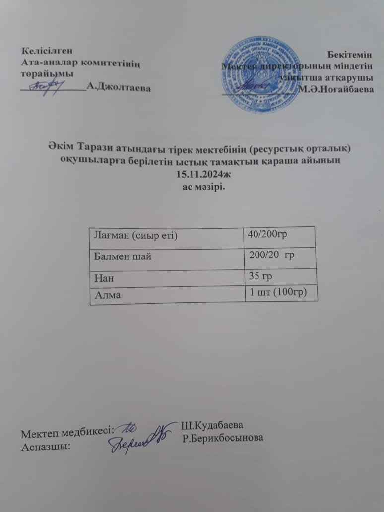 "Ас мәзірі 15.11.2024ж"