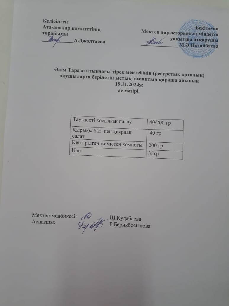 "Ас мәзірі 19.11.2024ж"