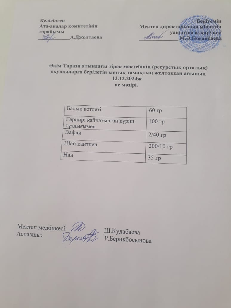"Ас мәзірі 12.12.2024ж"