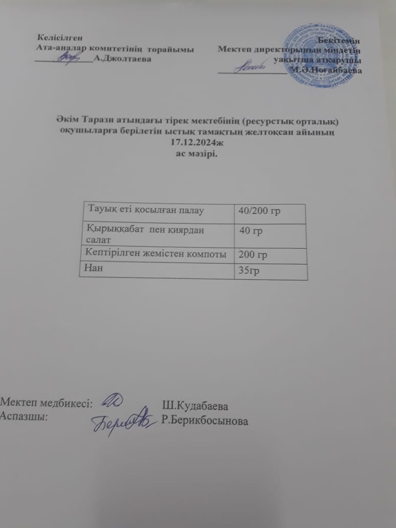 "Ас мәзірі 17.12.2024ж"