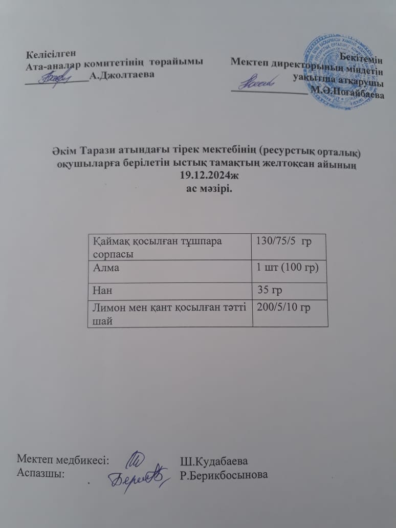 "Ас мәзірі 19.12.2024ж"