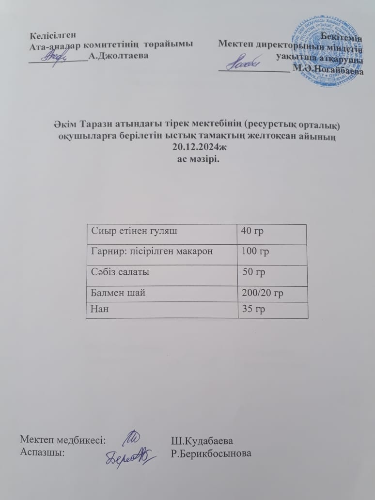 "Ас мәзірі 20.12.2024ж"